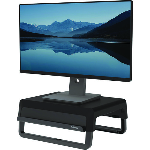 Breyta Monitor Stand, 13.94" x 11.97" x 3.25" to 6", Black, Supports 33 lbs