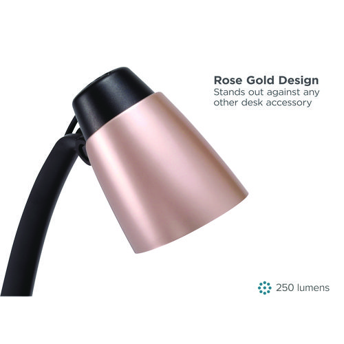 Modern LED Desk Lamp, Black/Rose Gold