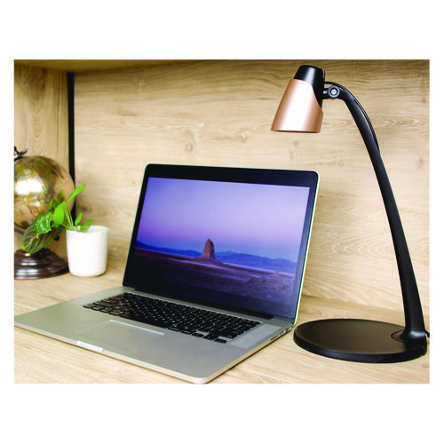 Modern LED Desk Lamp, Black/Rose Gold