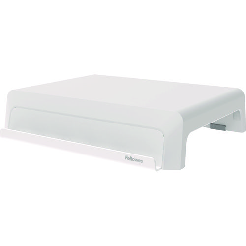 Breyta Monitor Stand, 13.94" x 11.97" x 3.25" to 6", White, Supports 33 lbs