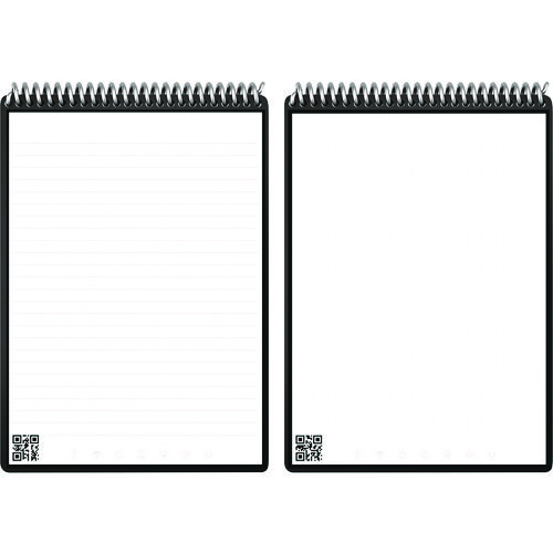 Flip Smart Notepad, Black Cover, Lined/Dot Grid Rule, 6 x 8.8, White, 18 Sheets