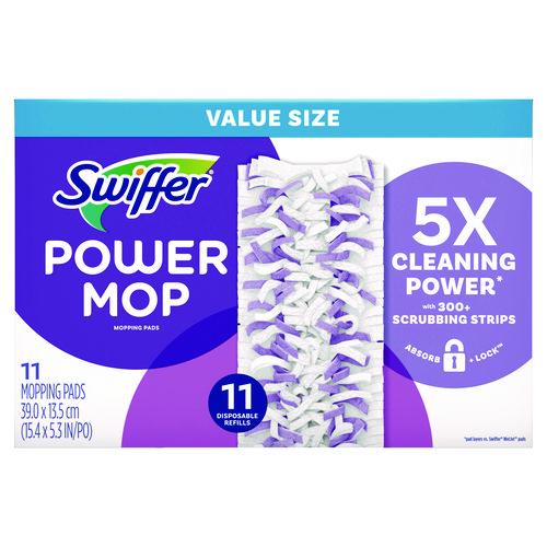 PowerMop Mopping Pads, 11.41 x 5.31, 11/Box, 2 Boxes/Carton