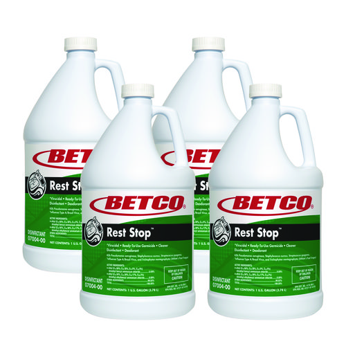 Rest Stop Non-Acid Bowl and Restroom Cleaner, Floral Fresh Scent, 1 gal Bottle, 4/Carton