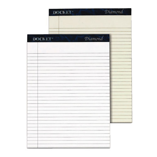 Docket Diamond Ruled Pads, Wide/Legal Rule, 50 White 8.5 x 11.75 Sheets, 2/Box