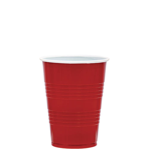 SOLO Party Plastic Cold Drink Cups, 16 oz, Red, 24/Pack, 25 Packs/Carton