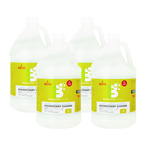 Disinfectant Cleaner, Lemon Scent, 128 oz Bottle, 4/Carton