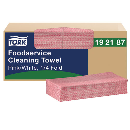 Foodservice Cleaning Towel, 1-Ply, 6 x 10.75, Pink, 200/Carton