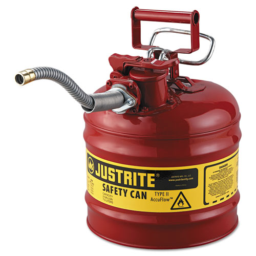 Accuflow Safety Can, Type Ii, 2gal, Red, 5/8" Hose