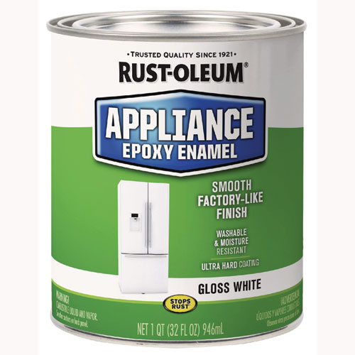 Appliance Epoxy Gloss Paint, Gloss White, 1 qt Bucket/Pail, 2/Carton