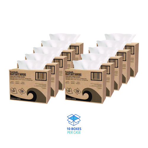 Hydrospun Wipers, 1-Ply, 9.75 x 16.75, White, 126/Box, 10 Boxes/Carton