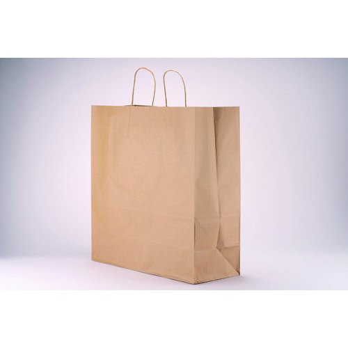 Kraft Paper Bags, Natural Twisted-Paper Handles, 18" x 7" x 18.5", Brown Kraft, 200/Bundle