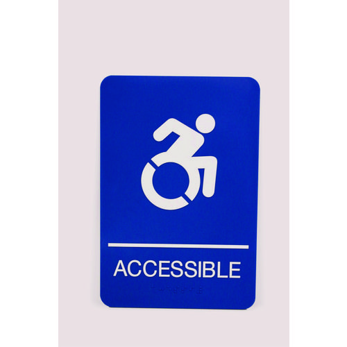 ADA Sign, Accessible, 6 x 9, Blue Face, White Graphics