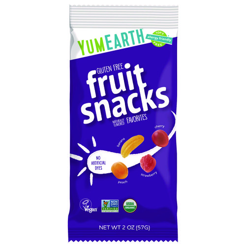 Organic Fruit Snacks, Assorted Flavors, 2 oz Bag, 12/Carton