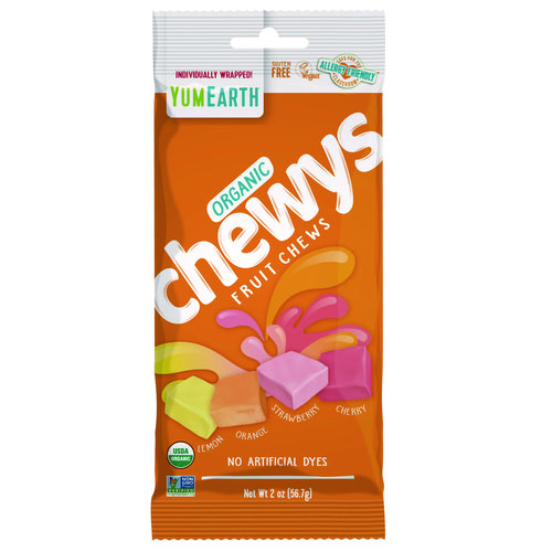 Organic Chewys, Assorted Flavors, 2 oz Bag, 12/Carton