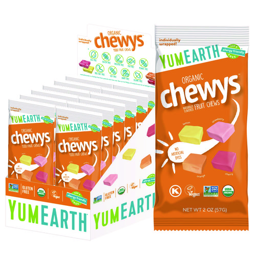 Organic Chewys, Assorted Flavors, 2 oz Bag, 12/Carton