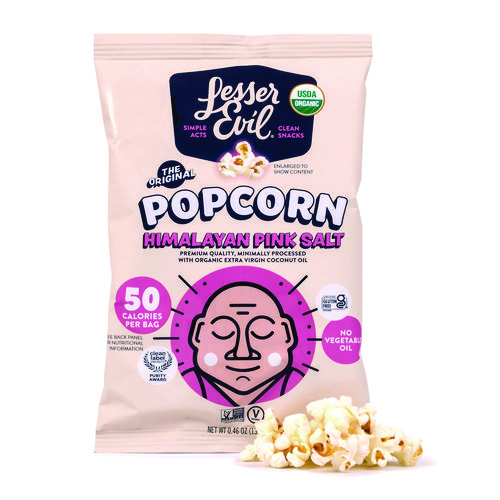 Himalayan Pink Salt Organic Popcorn, Salt, 0.46 oz Bag, 24/Carton