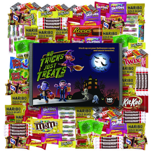 No Tricks Just Treats Halloween Box, Assorted Varieties, 140 Count