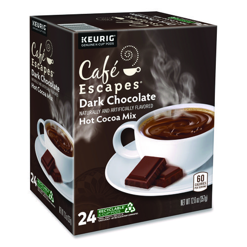 Dark Chocolate Hot Cocoa K-Cups, 24/Box, 4 Box/Carton