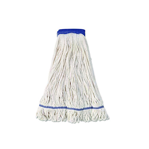 Super Loop Wet Mop Head, Cotton/Synthetic Fiber, 5" Headband, X-Large Size, White