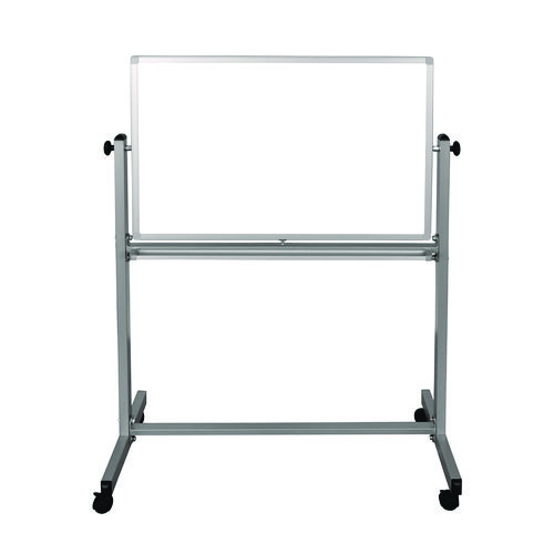 Mobile Magnetic Whiteboard, 36" x 24", White Surface, Silver Aluminum Frame