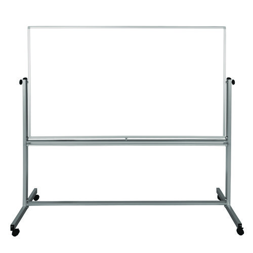 Mobile Magnetic Whiteboard, 72" x 40", White Surface, Silver Aluminum Frame