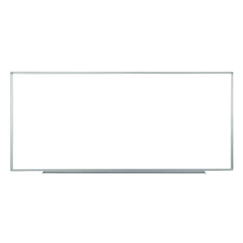 Wall-Mounted Magnetic Whiteboard, 96" x 40", White Surface, Silver Aluminum Frame