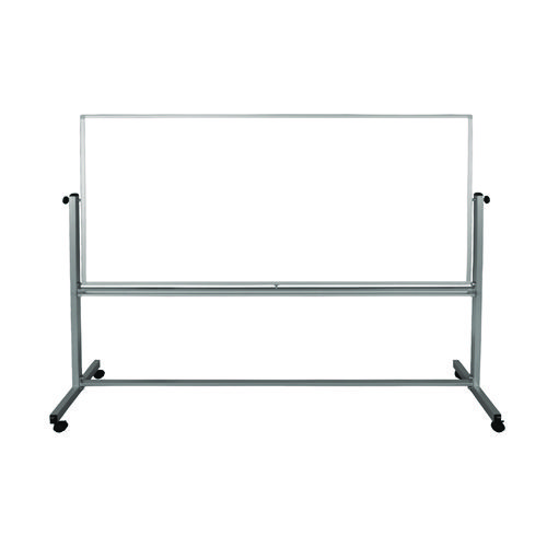 Mobile Magnetic Whiteboard, 96" x 40", White Surface, Silver Aluminum Frame