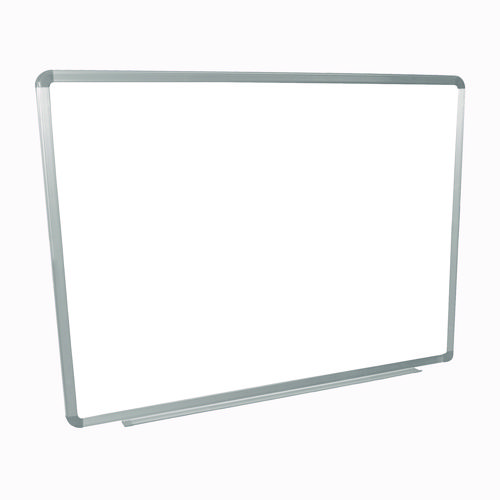 Wall-Mounted Magnetic Whiteboard, 48" x 36", White Surface, Silver Aluminum Frame