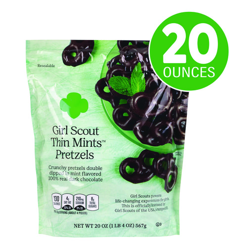 Thin Mints Pretzels, Mint Chocolate, 20 oz Bag