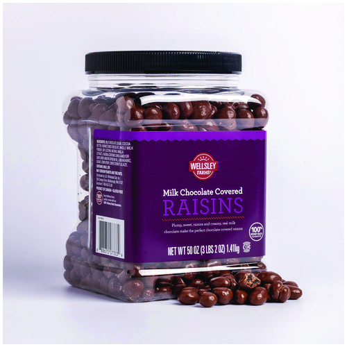 Milk Chocolate Covered Raisins, 50 oz Jar