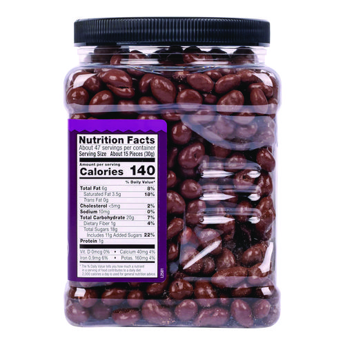 Milk Chocolate Covered Raisins, 50 oz Jar