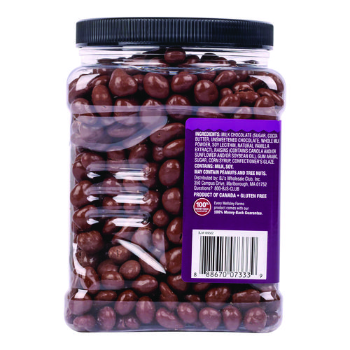 Milk Chocolate Covered Raisins, 50 oz Jar