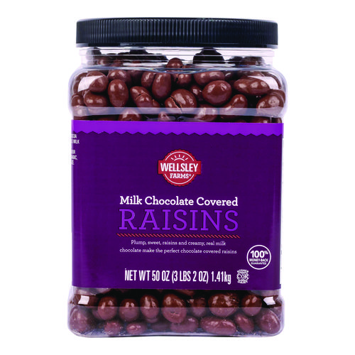 Milk Chocolate Covered Raisins, 50 oz Jar