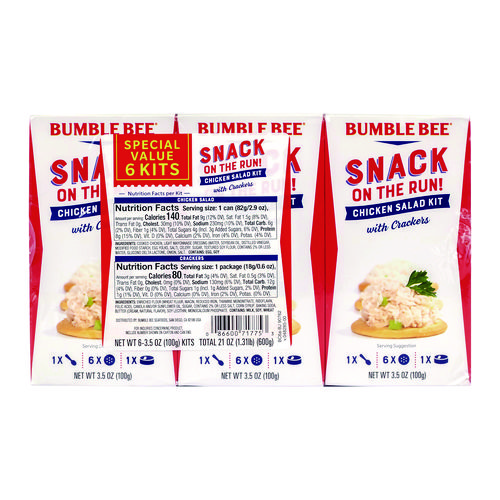 Snack on the Run Chicken Salad Kit with Crackers, 3.5 oz Box, 6/Carton