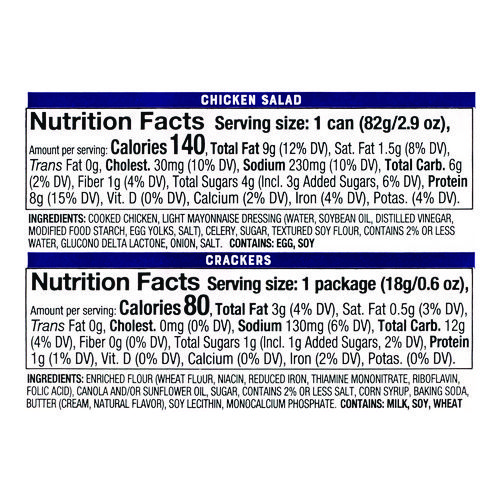 Snack on the Run Chicken Salad Kit with Crackers, 3.5 oz Box, 6/Carton