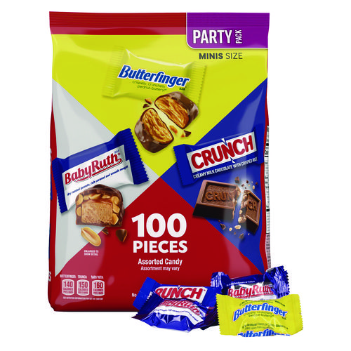 Assorted Party Candy Pack Mini, Chocolate, 35.7 oz Bag, 100 Pieces