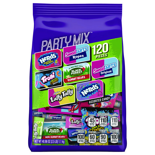 Party Mix Stand-Up Bag, 120 Pieces, Assorted Flavors, 2.5 lb Bag