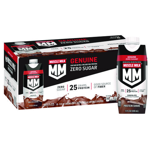 Genuine Chocolate Protein Shake, 11 oz Carton, 18/Carton