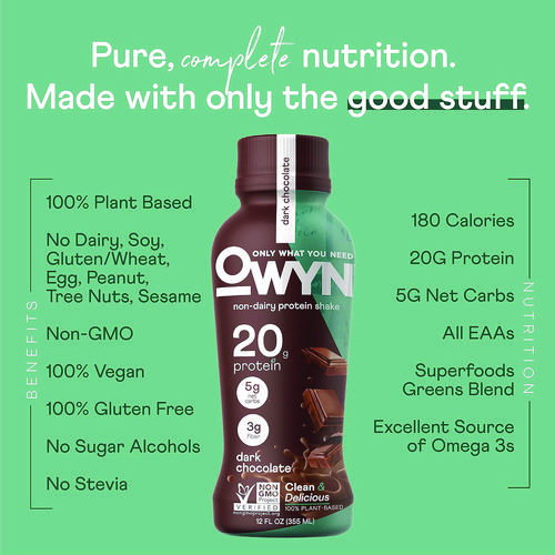 20 g Protein Drink, Chocolate, 12 oz Bottle, 12/Carton