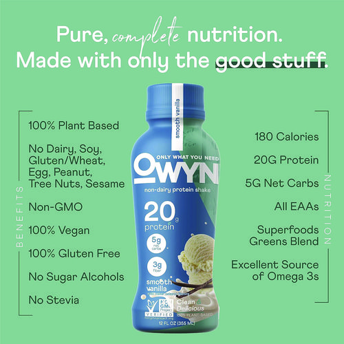 20 g Protein Drink, Vanilla, 12 oz Bottle, 12/Carton