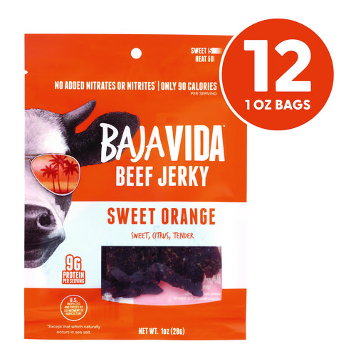 Beef Jerky Sweet Orange Snack Pack, Sweet Orange, 1 oz Packet, 12/Carton