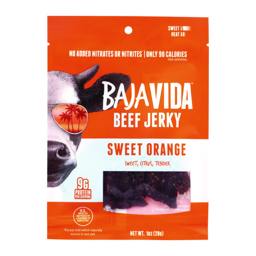 Beef Jerky Sweet Orange Snack Pack, Sweet Orange, 1 oz Packet, 12/Carton