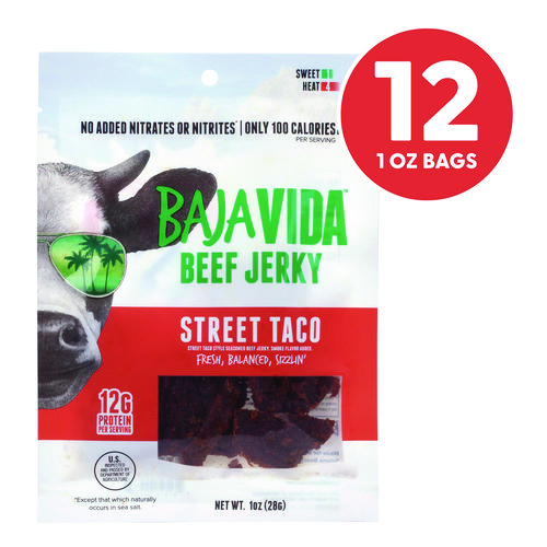 Beef Jerky Street Taco Snack Pack, Street Taco, 1 oz Packet, 12/Carton