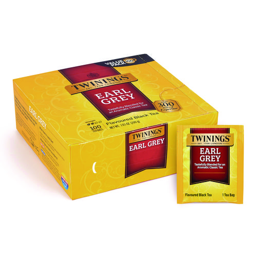 Tea Bags, Earl Grey, Individually Wrapped, 100/Carton