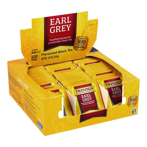 Tea Bags, Earl Grey, Individually Wrapped, 100/Carton