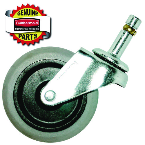 3" Swivel Caster, Grip Ring Stem, 3" Wheel, Black/Gray