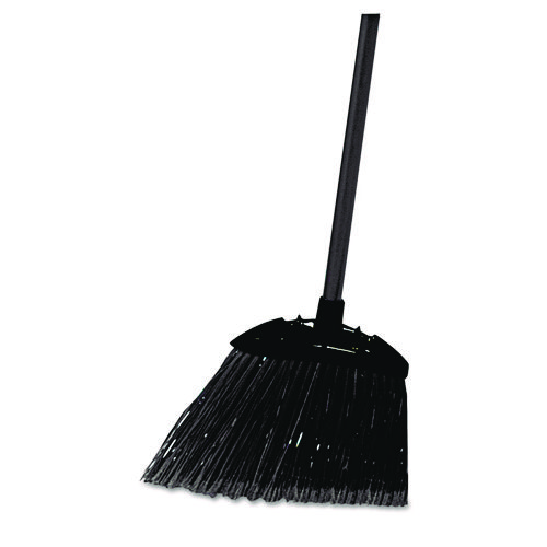 Angled Lobby Broom, Poly Bristles, 35" Handle, Black