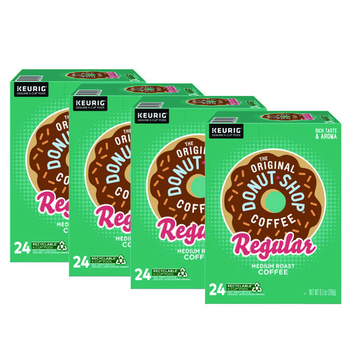 Donut Shop Coffee K-Cups, Regular, 96/Carton