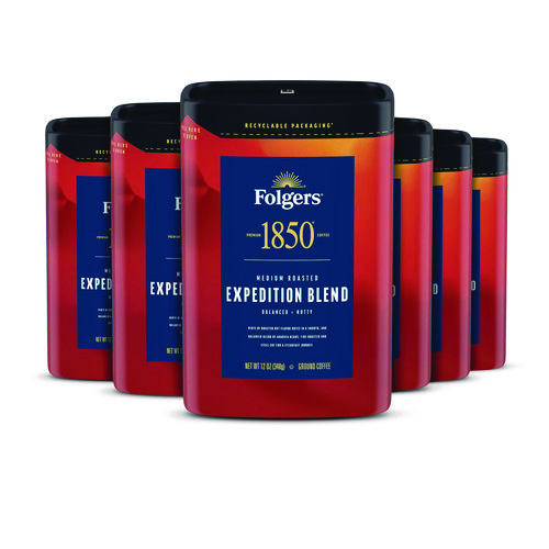 Coffee, Expedition Blend, Ground, 12 oz Canister, 6/Carton