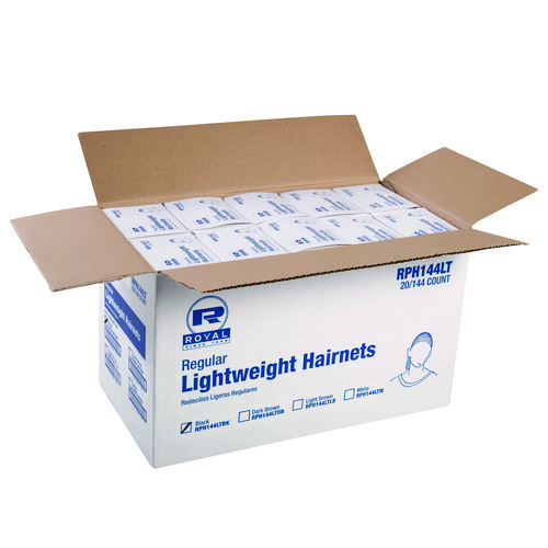 Lightweight Latex-Free Hairnets, Nylon, 24", Black, 144/Box, 20 Boxes/Carton